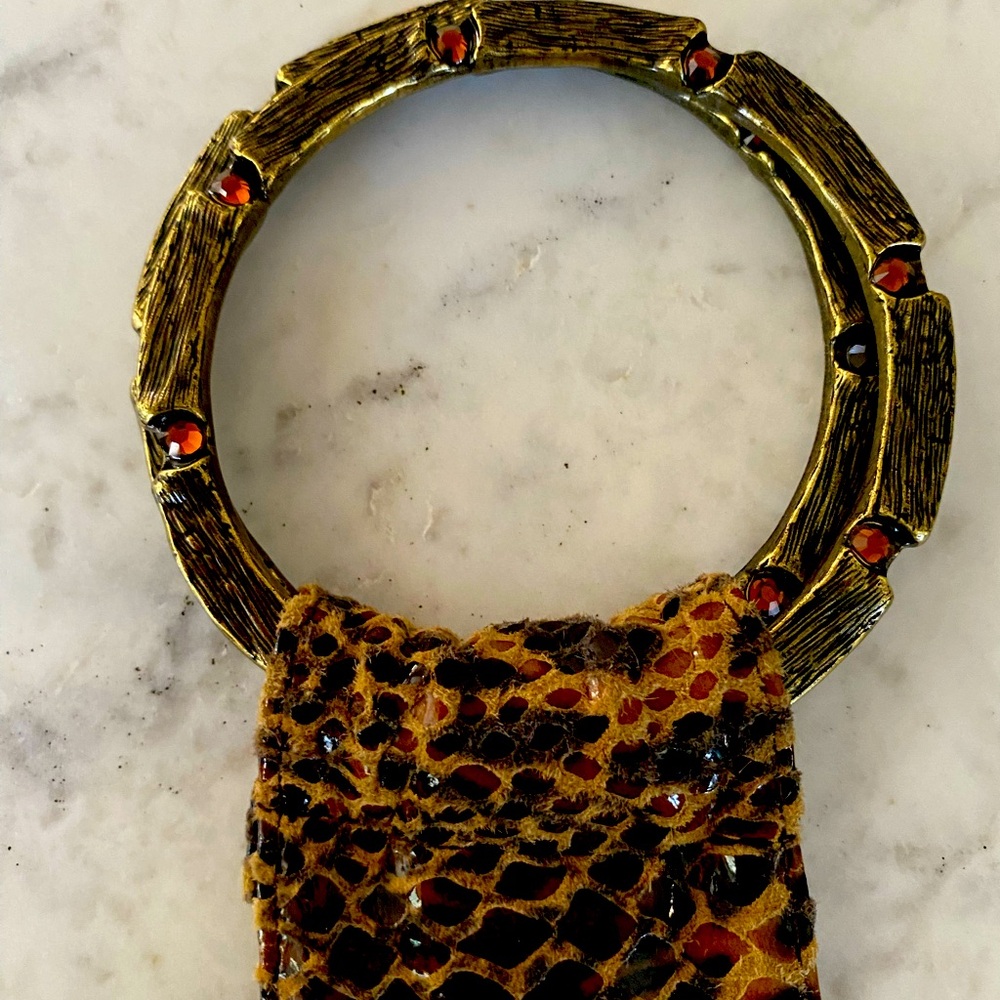 Chico LEOPARD belt with jeweled buckle